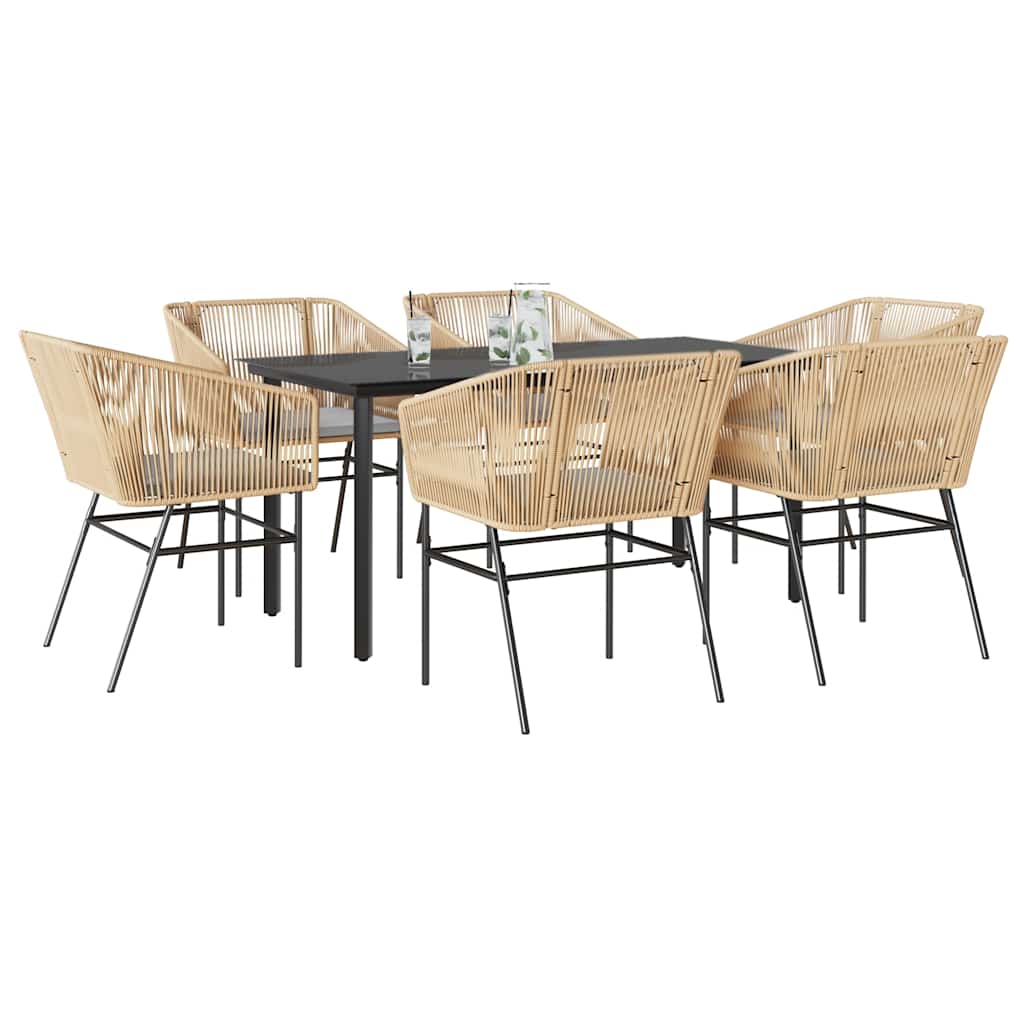 5-Delige Tuinset Met Kussens Poly Rattan Glas