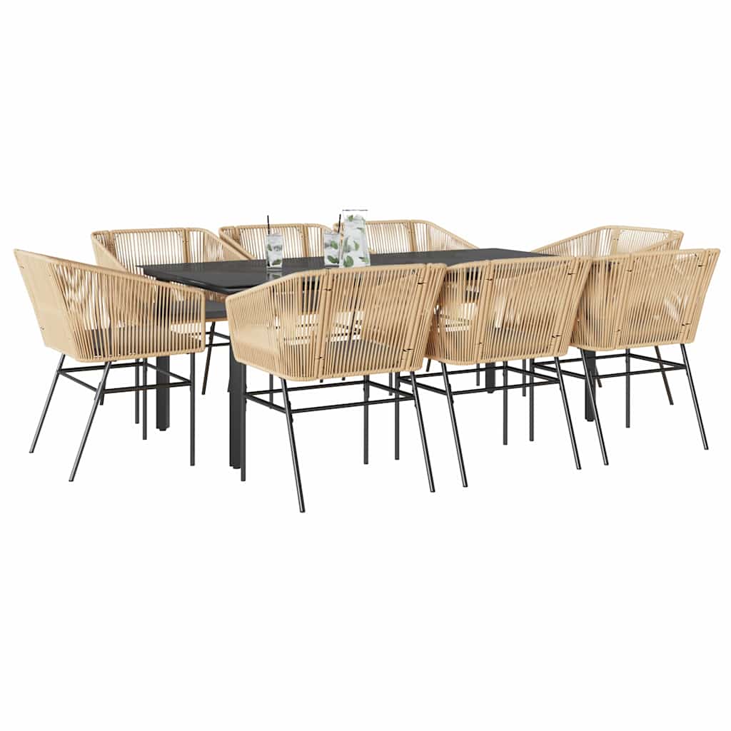 5-Delige Tuinset Met Kussens Poly Rattan Glas