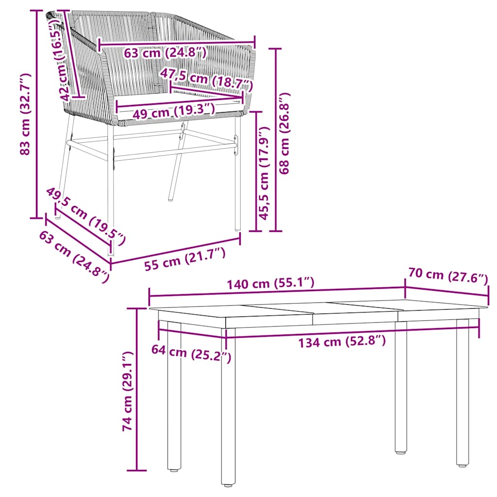 5-Delige Tuinset Met Kussens Poly Rattan Glas