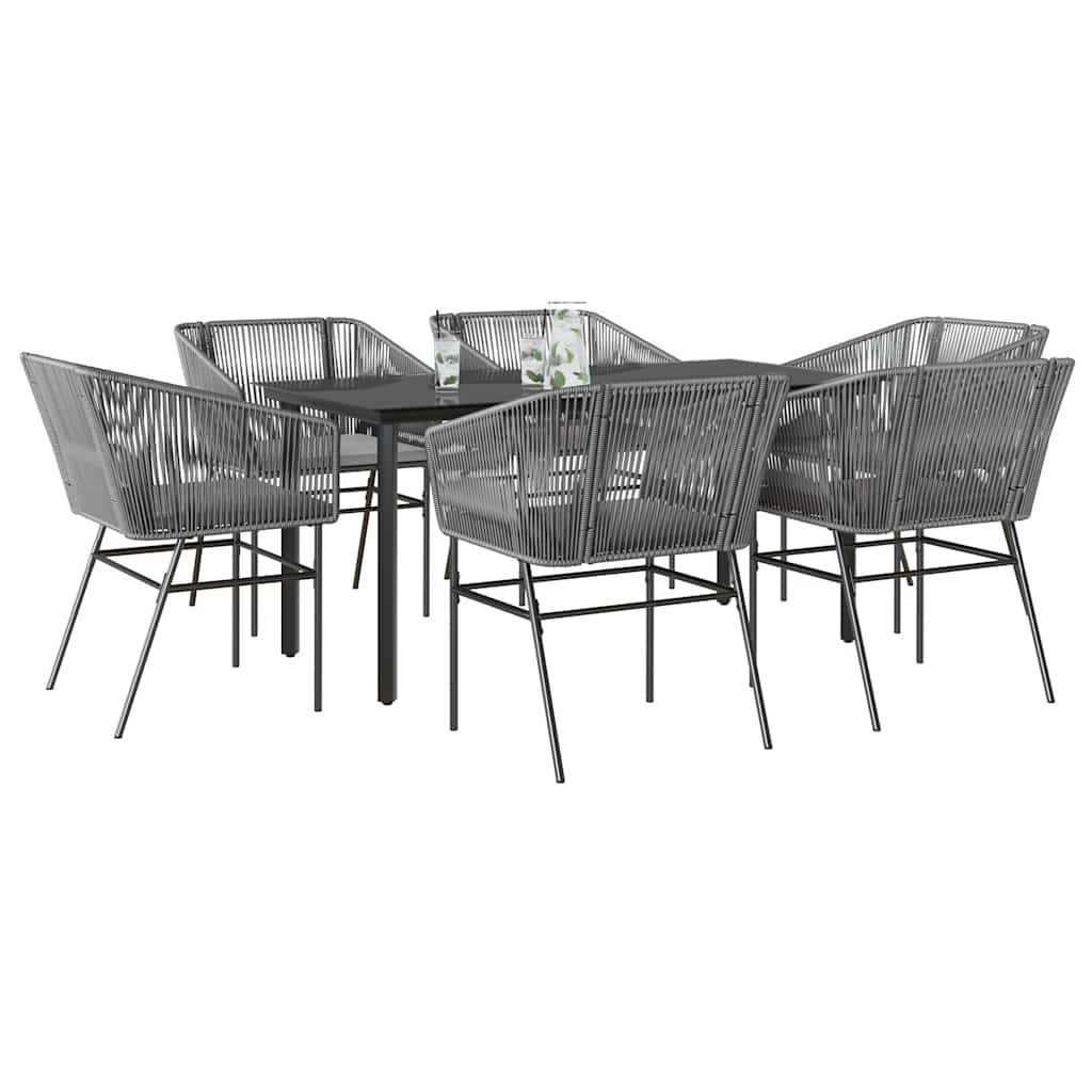 5-Delige Tuinset Met Kussens Poly Rattan Glas