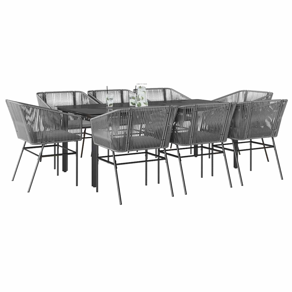 5-Delige Tuinset Met Kussens Poly Rattan Glas