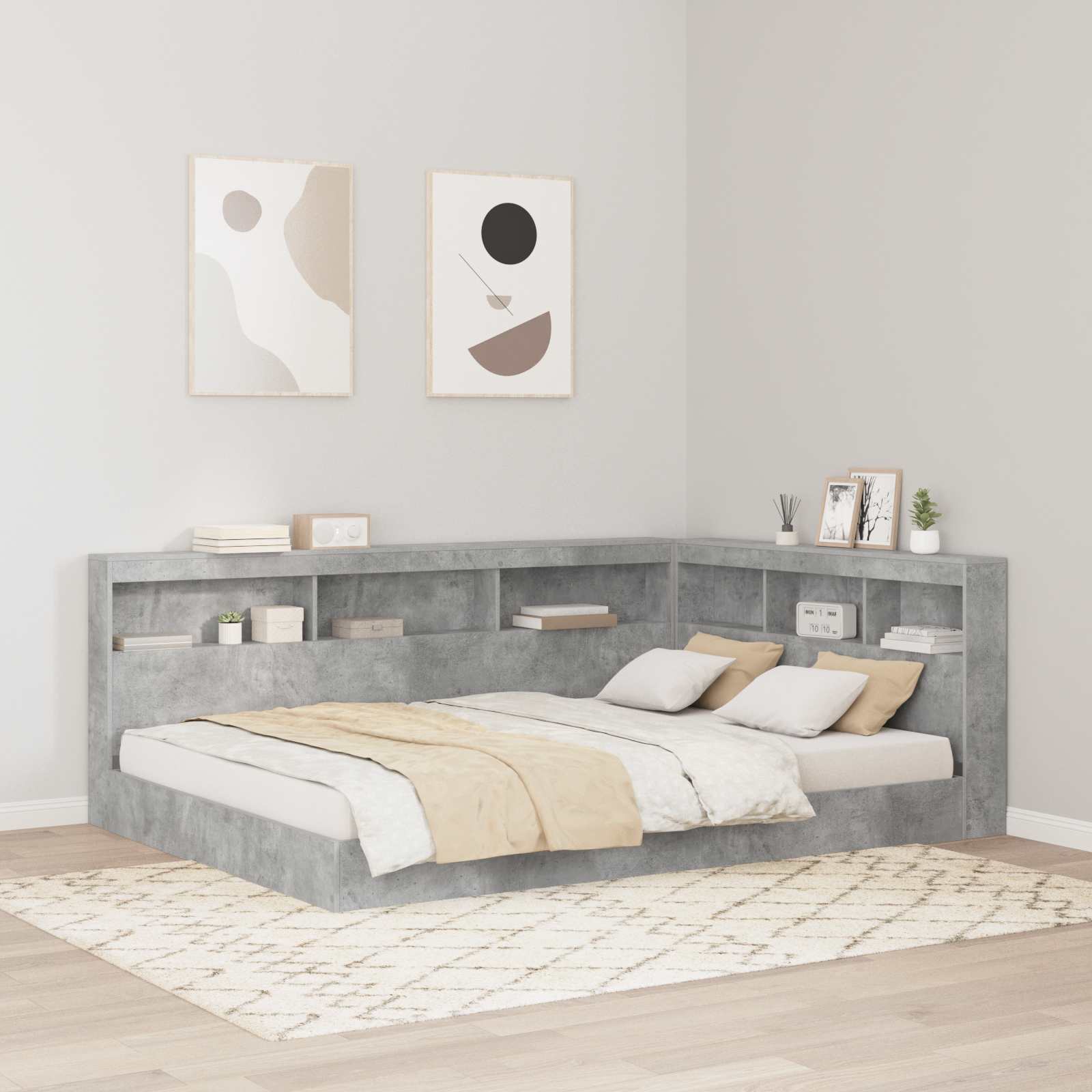 Boekenkast Bed Met Opslag Bewerkt Hout