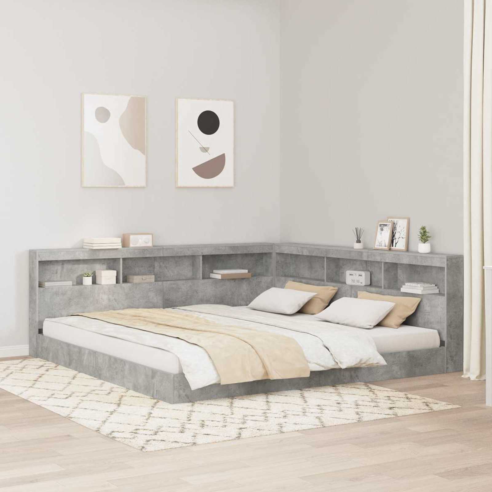 Boekenkast Bed Met Opslag Bewerkt Hout