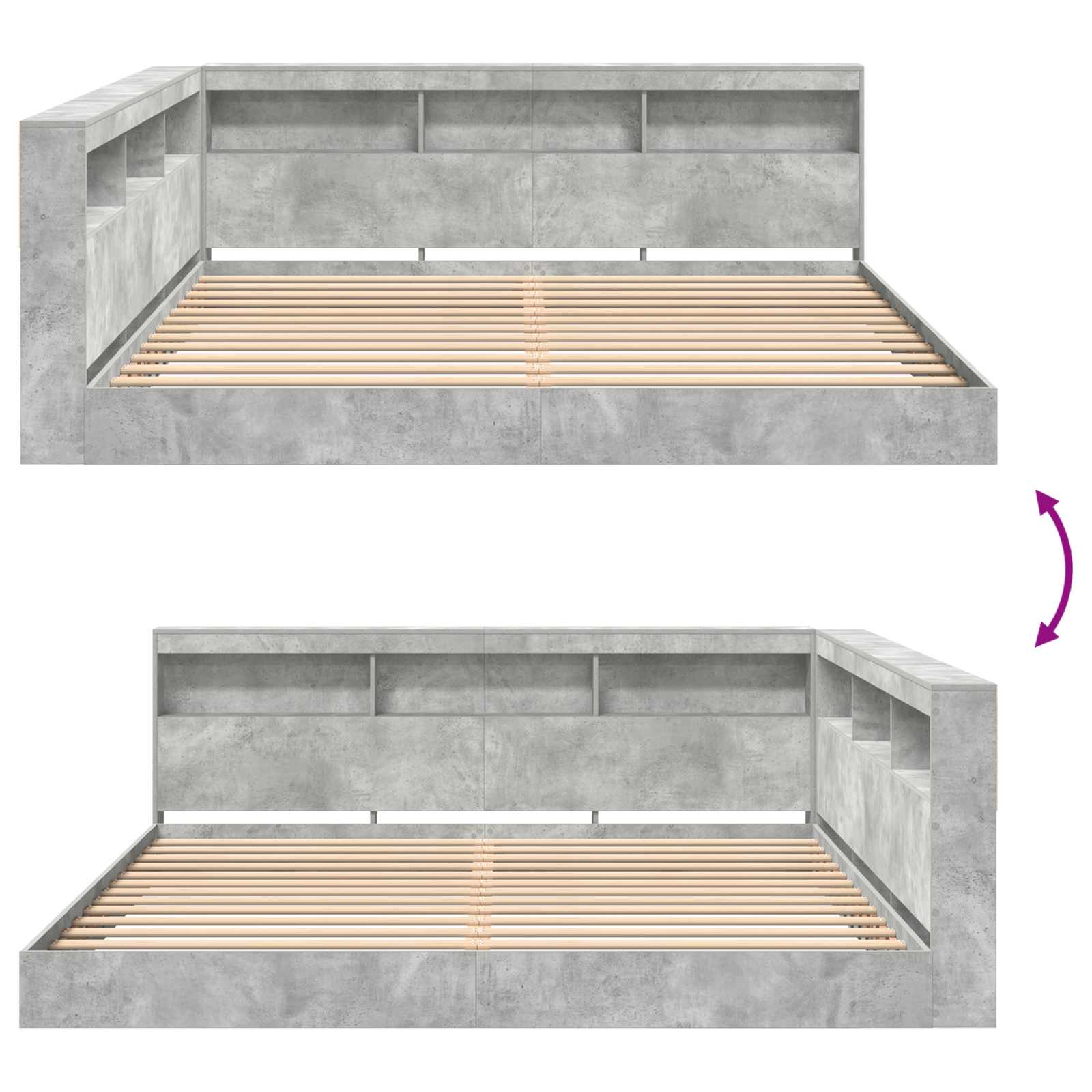 Boekenkast Bed Met Opslag Bewerkt Hout