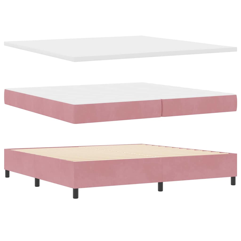 Boxspring Bed Met Hoofdeinde Fluweel Roze