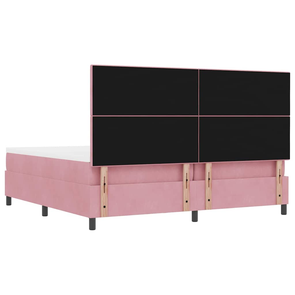 Boxspring Bed Met Hoofdeinde Fluweel Roze