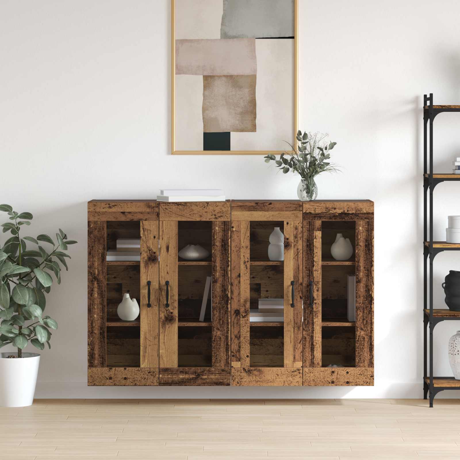 Wandgemonteerde Kasten 2 Pcs Artisan Eik En Zwart