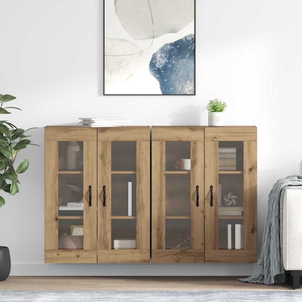 Wandgemonteerde Kasten 2 Pcs Artisan Eik En Zwart