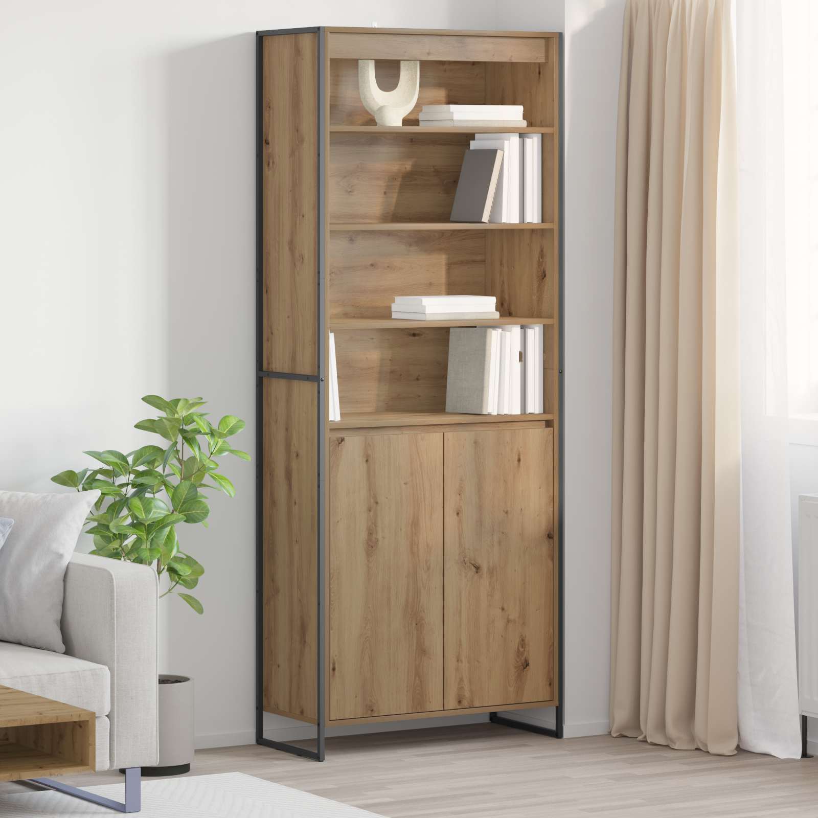 Hoge Kasten Bewerkt Hout