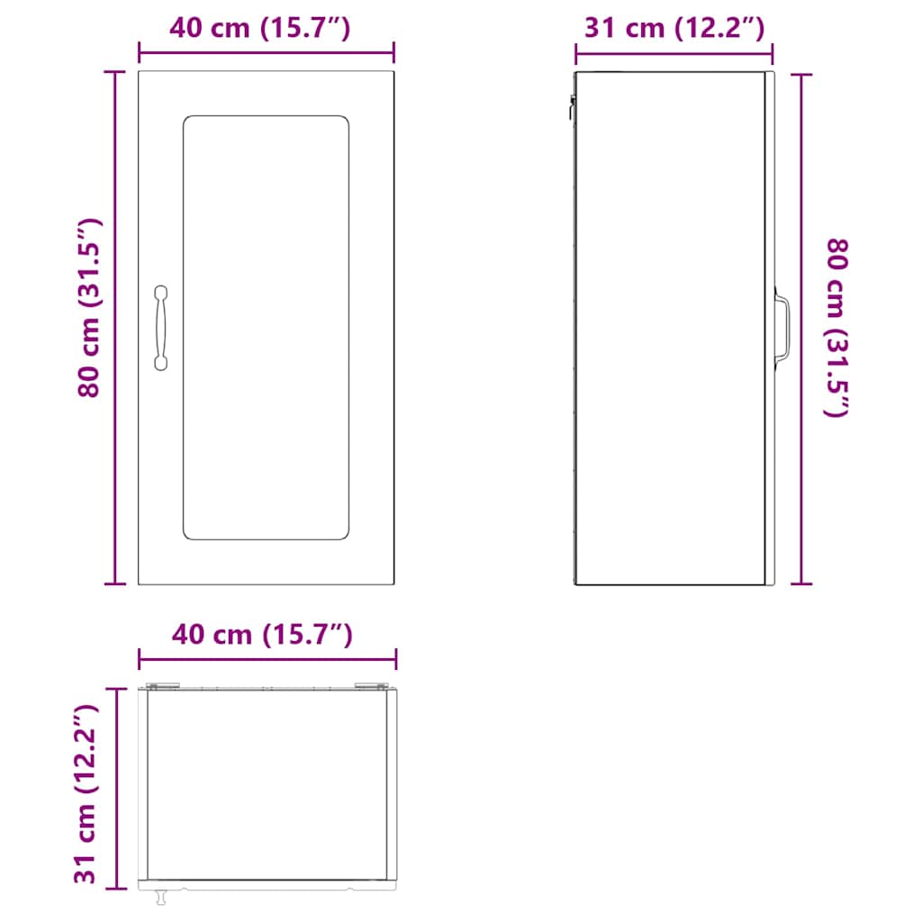 Wand Glas Kasten Porto 2 Pcs Beton Grijs Betongrijs