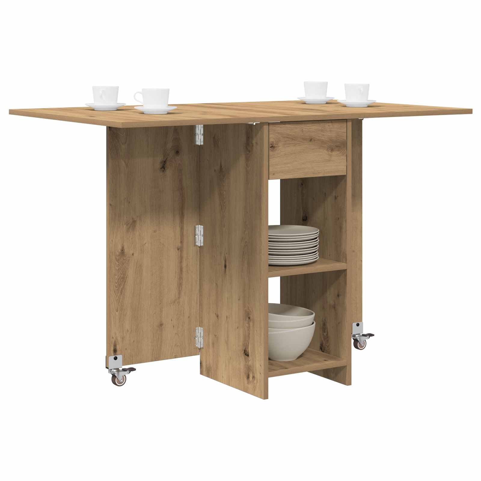 Eettafel 115 X 70 X 75 Cm Bewerkt Hout