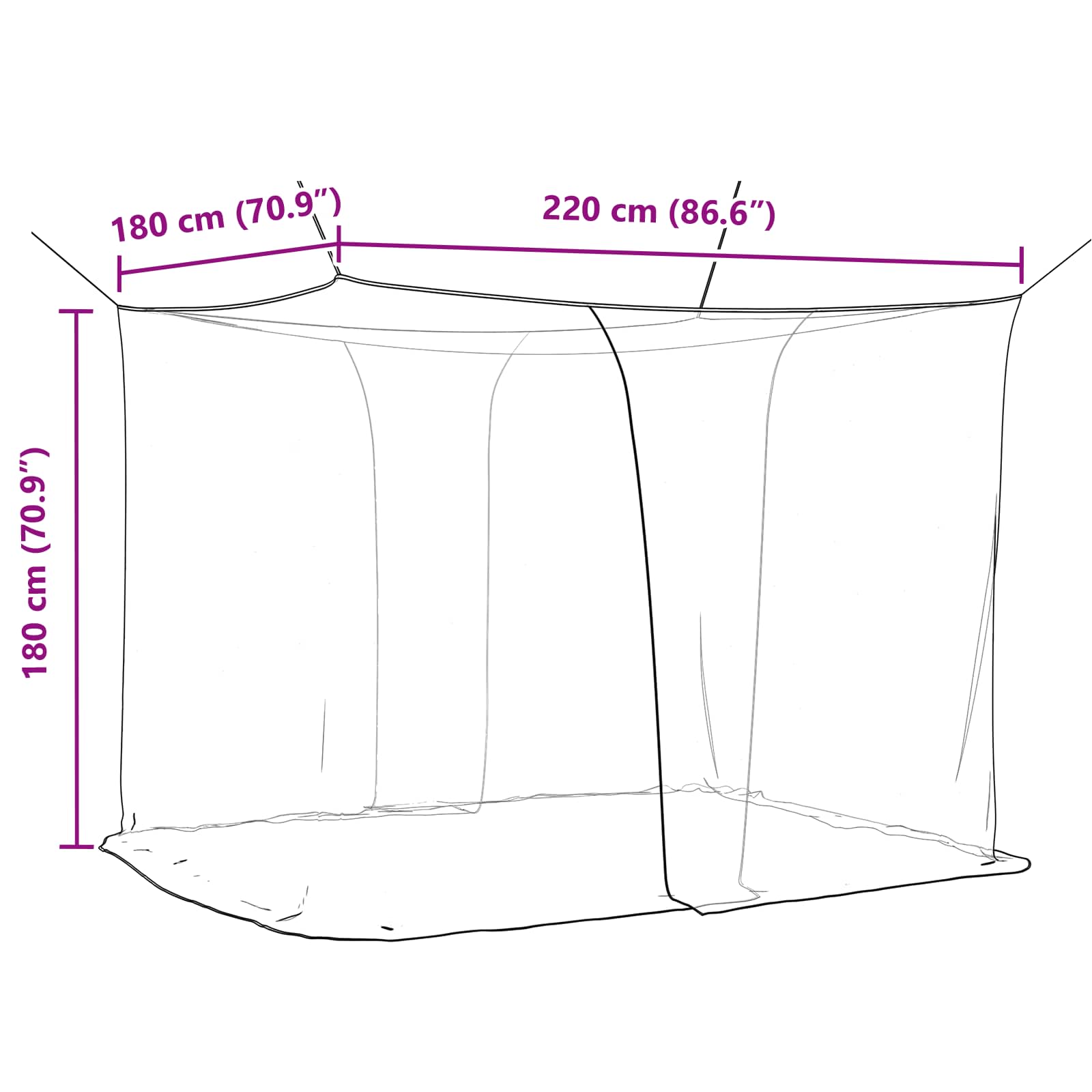 Muggennetje Voor Bed 156 Gaas 3 Pcs Polyester