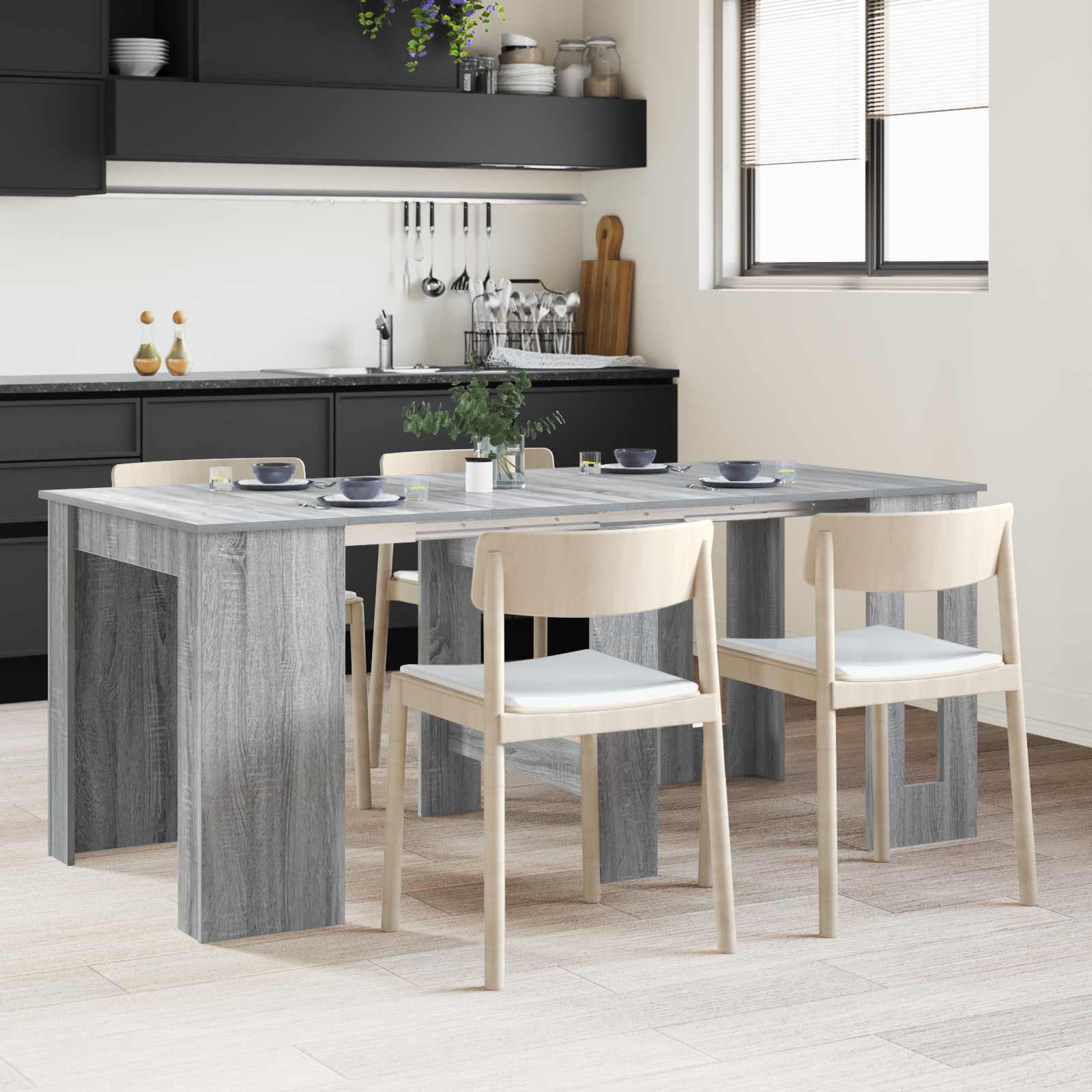 Eettafel 240 X 85 X 75 Cm Bewerkt Hout Rechthoekig