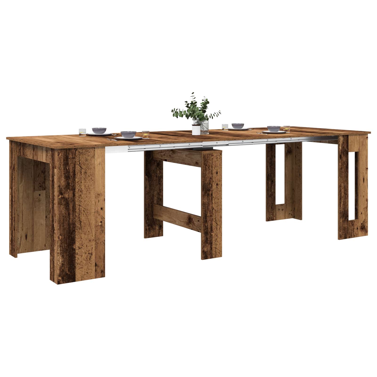Eettafel 240 X 85 X 75 Cm Bewerkt Hout Rechthoekig