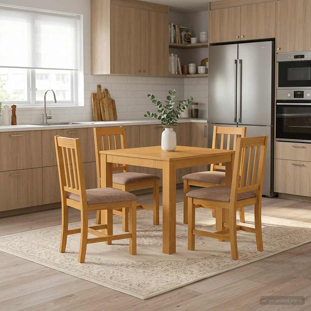 Eettafel Massief Eikenhout Naturel Rechthoekig