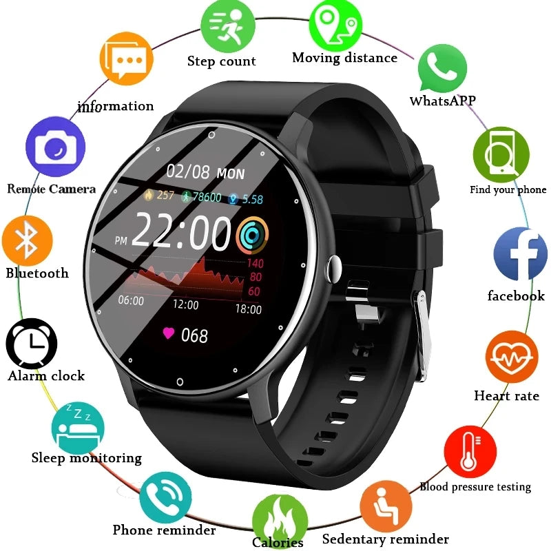LIGE 2026 New Smart Watch Men Full Touch Screen Sport Fitness Watch IP67 Waterproof Bluetooth For Android ios smartwatch Men+box