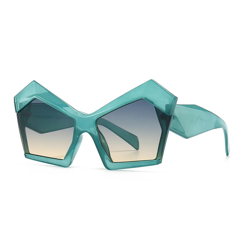 Fashion Oversized Irregular Cat Eye Sunglasses Women 2021 New Luxury Brand Designer Punk Big Frame Glasses Men Shades UV400