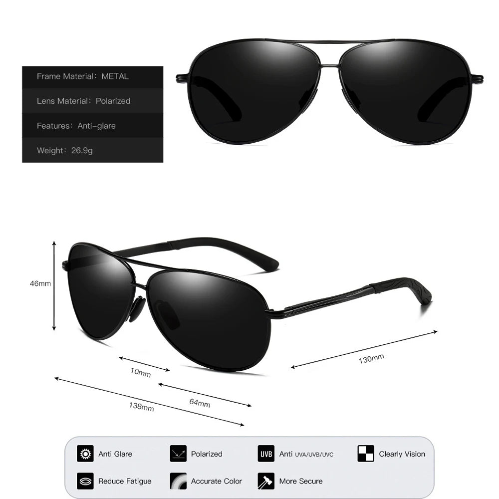 CLARAVIDA Pilot Oval Men Women Driver Sun Glasses Polarized Mirror Sunglasses Custom Made Myopia Minus Prescription Lens-1 to -6