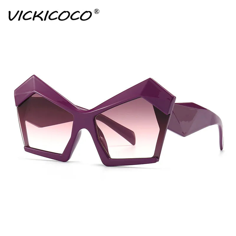 Fashion Oversized Irregular Cat Eye Sunglasses Women 2021 New Luxury Brand Designer Punk Big Frame Glasses Men Shades UV400