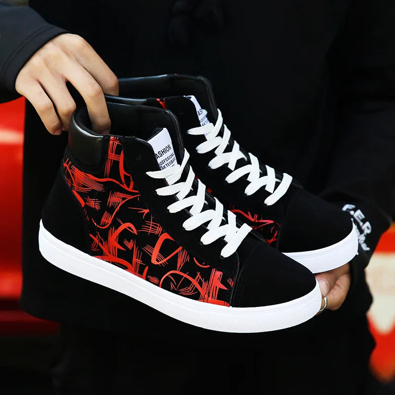Fashion Sneakers Men Cloth Shoes Breathable Cool Street Style Shoes Male Brand Sneakers Black Blue Red Mens Causal Shoes A305