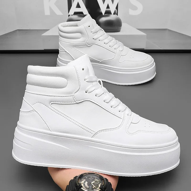 Men Casual Sneakers Platform Ankle Boots High-top Thick Bottom Sneakers Male Outdoor Basketball Shoes Sport Trainers 2025