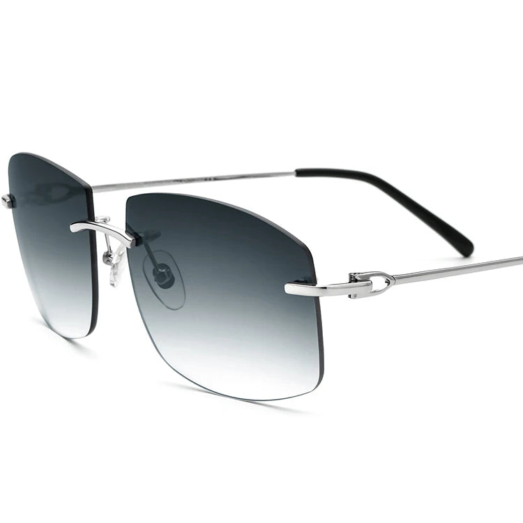 150248 Rimless Square Sunglasses for Men Women, Vintage Stylish Alloy Sun Glasses, Premium Personalized Fashion Shades 501293
