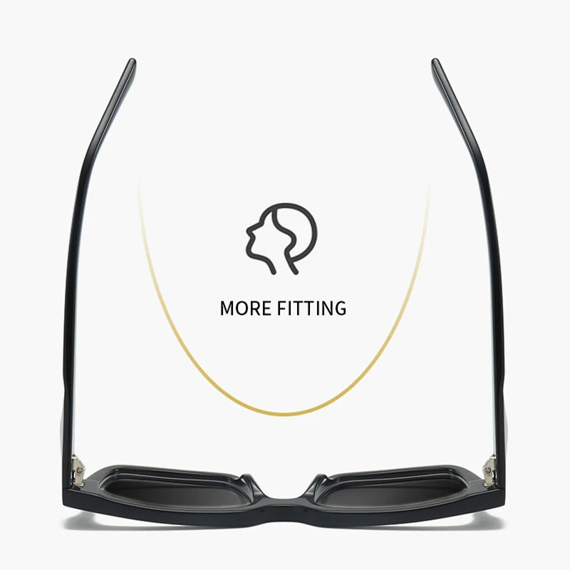 High Quality Thick Framed Acetate Fiber Myopia Sunglasses for Men and Women Luxury Square Design Driving and Fishing Sun Glasses