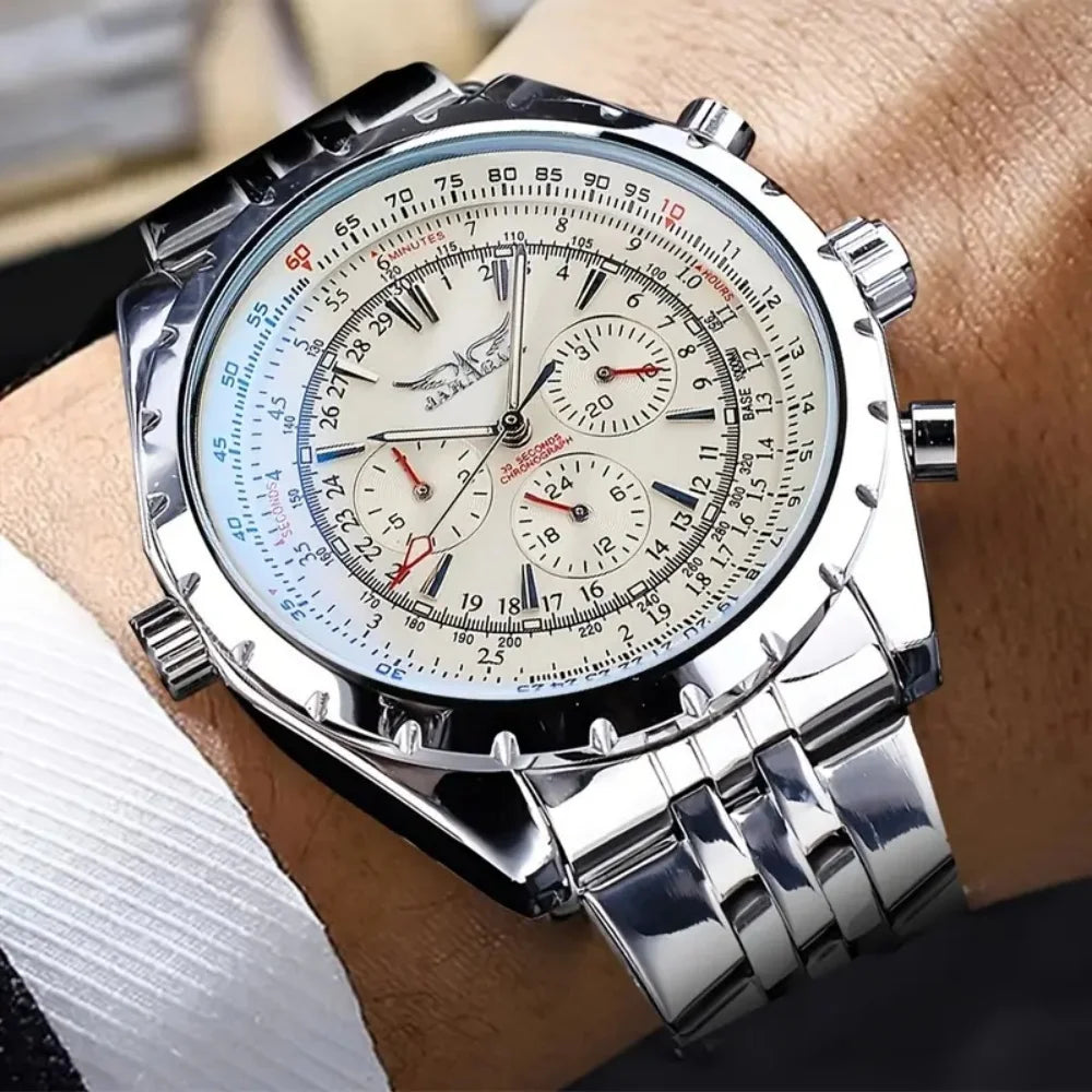 High-End Men's Watches Are a Stylish and Functionally Practical Mechanical Timepiece Made of Stainless Steel, Featuring a Hollow Design and a Large Dial. Its Attractive Appearance Makes It Suitable for Everyday Gifts, and It