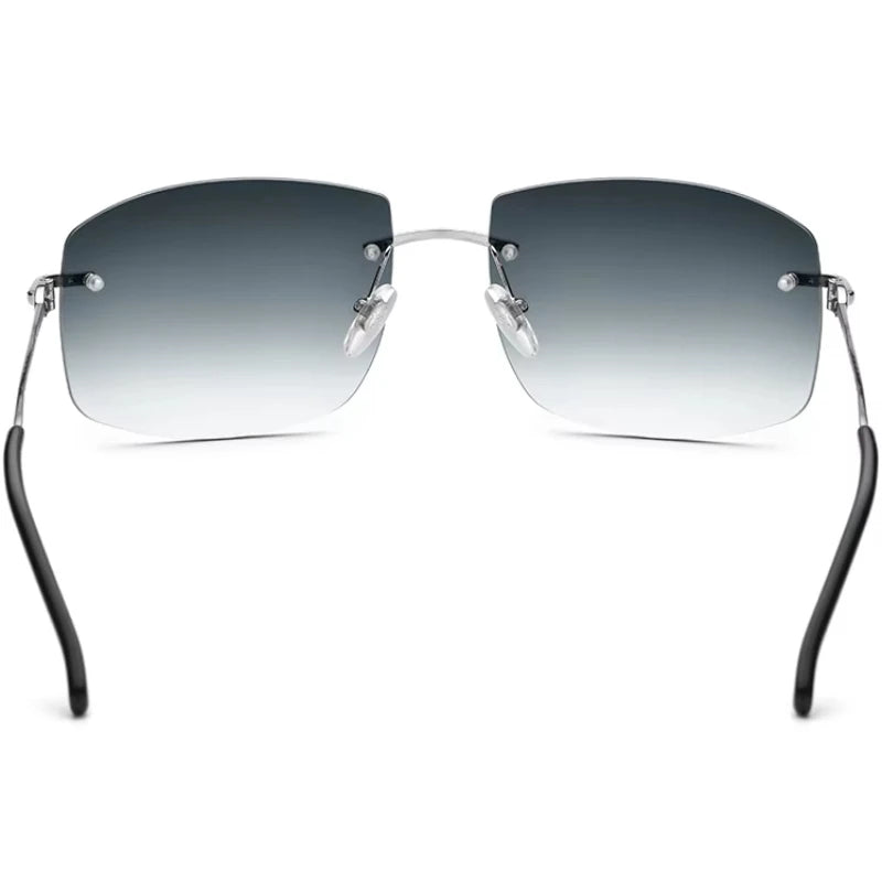 150248 Rimless Square Sunglasses for Men Women, Vintage Stylish Alloy Sun Glasses, Premium Personalized Fashion Shades 501293