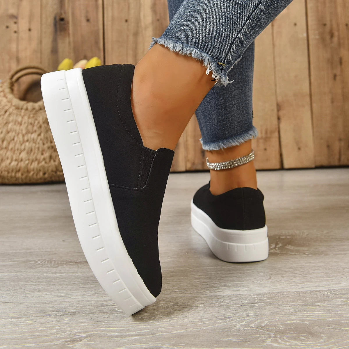 Shoes for Women Spring Leisure Sneakers New Womens Lazy Footwear Lightweight Thick Sole Platform Women Shoes Size 36-43
