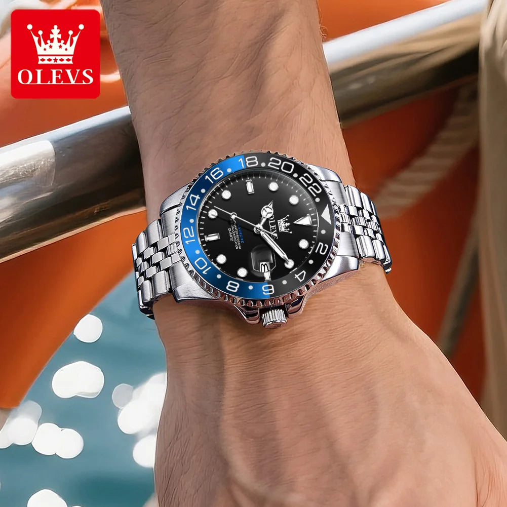 OLEVS 5657 Watch For Men Original Fashion Date Sports Business Quartz Man Watch Top Brand Big Dial Waterproof Luminous Luxury