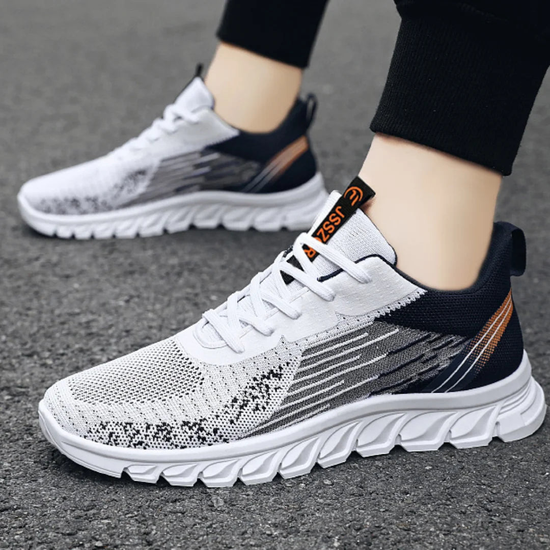 Sneakers new men's shoes trend foreign trade flying woven lace-up running shoes breathable Korean version of tide shoes