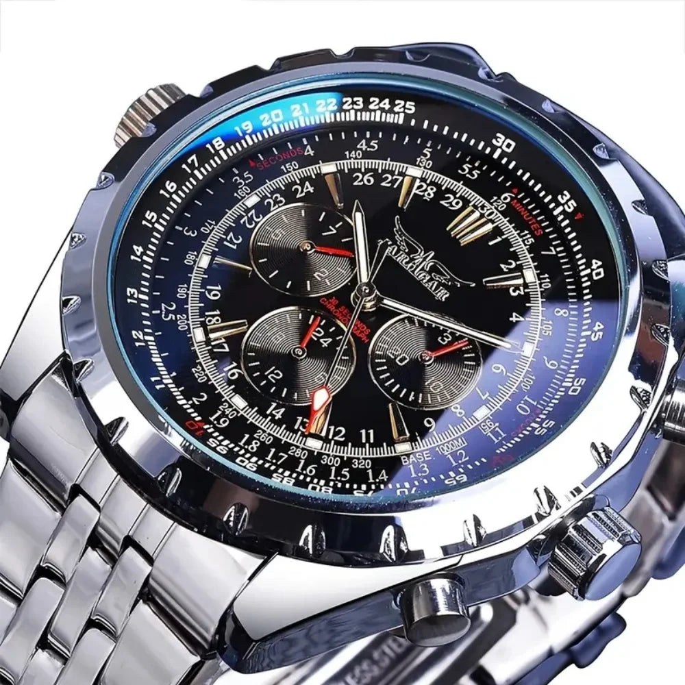 High-End Men's Watches Are a Stylish and Functionally Practical Mechanical Timepiece Made of Stainless Steel, Featuring a Hollow Design and a Large Dial. Its Attractive Appearance Makes It Suitable for Everyday Gifts, and It