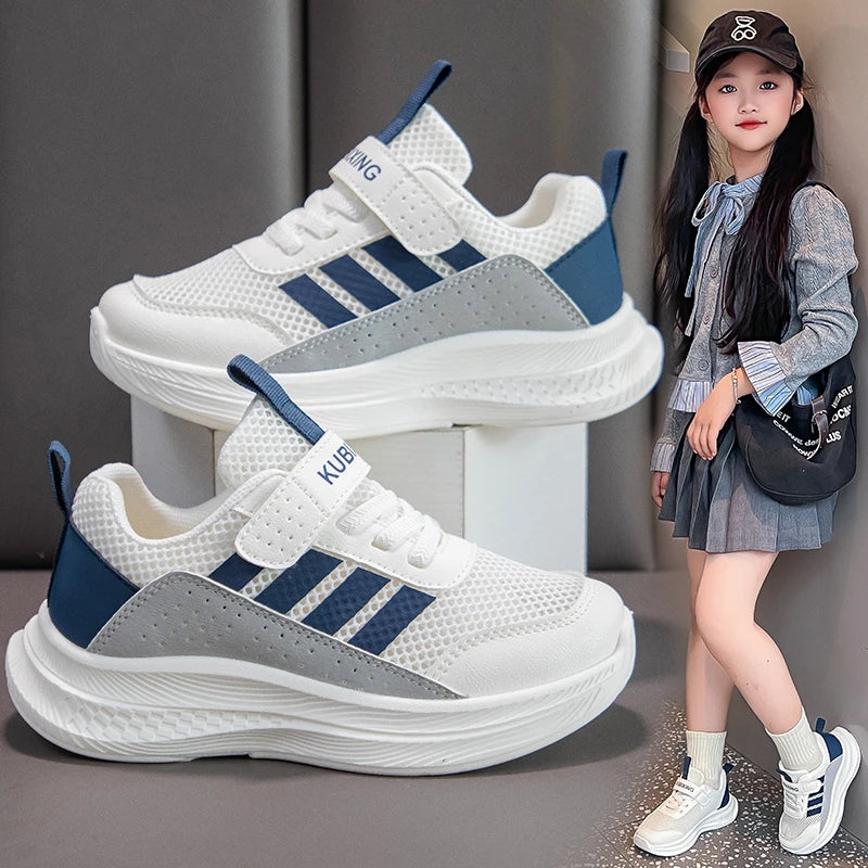 Children's Sneakers Kids Fashion Design White Non-slip Casual Shoes Boys Girls Hook Breathable Sneakers Toddler Outdoor Shoes