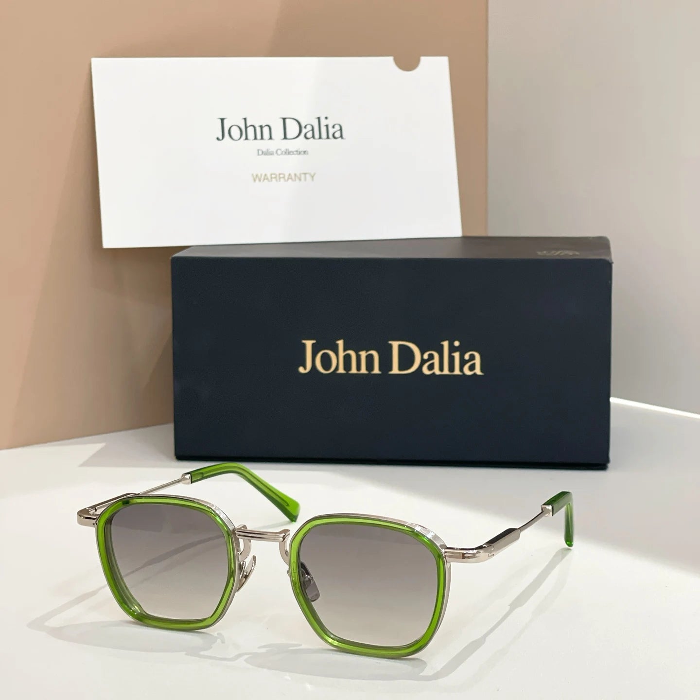 Original For JOHN DALIA JD LEO Retro High Quatity Alloy Square Sunglasses Men Women Classical Eyeglasses Luxury Gift With Box