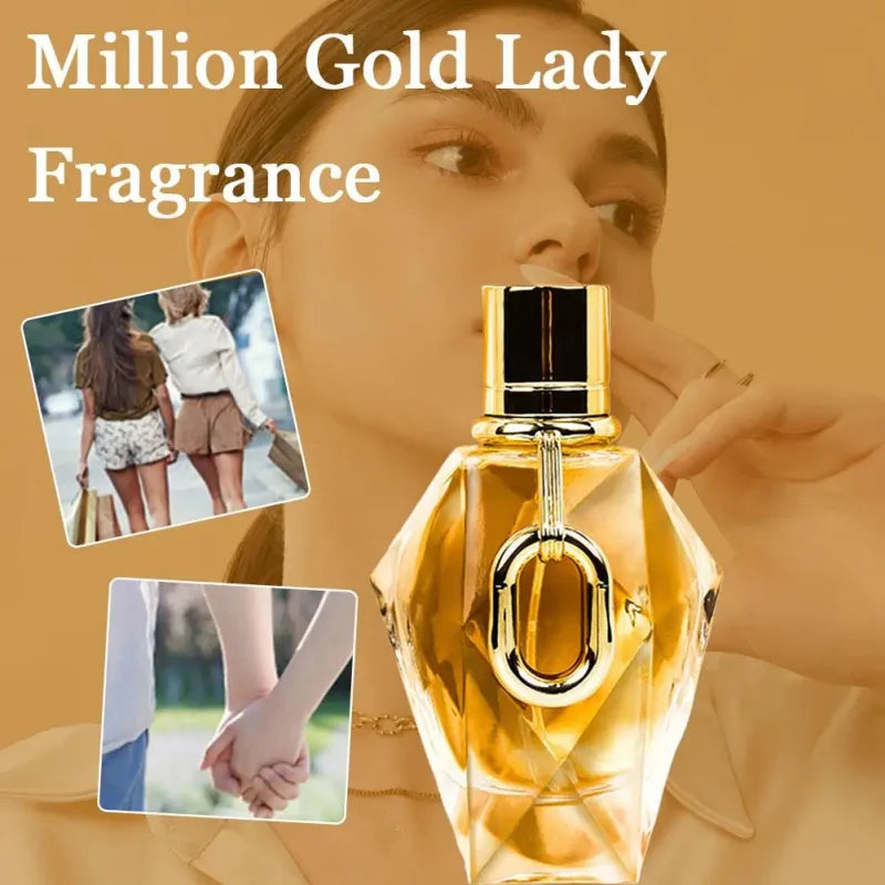 100ml Unisex Brand Gold Million Long Lasting Fresh Floral Woody Fragrance Eau de Parfum Body Spray Charm Perfume