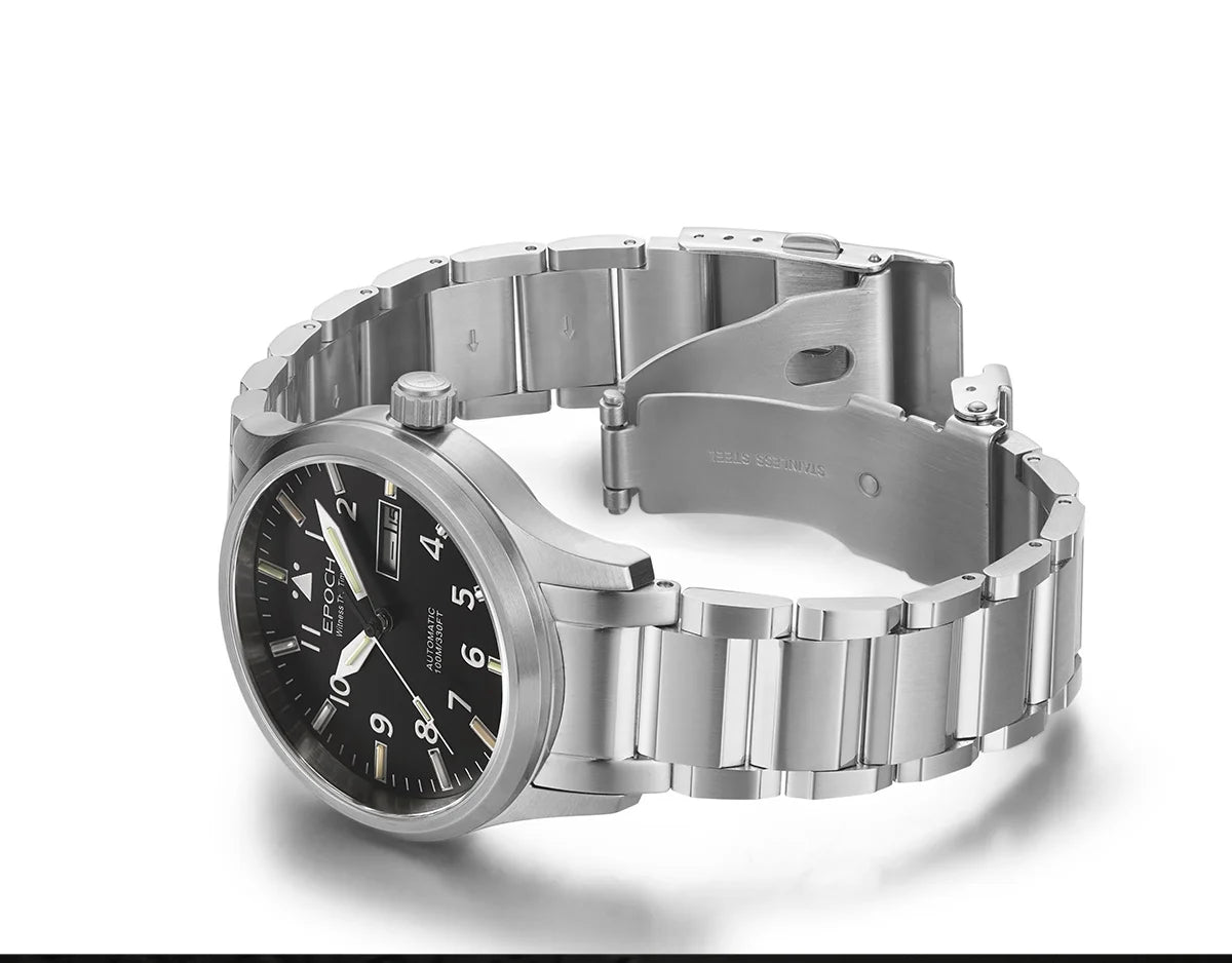 EPOCH Men Luminous Rainbow Light Watch Automatic Mechanical Japan Miyota 21Jewels Sapphire WR100M English Chinese week