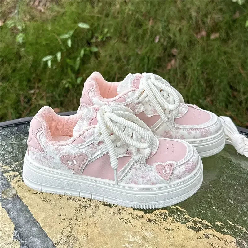 Korean High on Platform Sneakers Shoes for Women Sale Offers Deals Stylish Y2k Fashion Comfortable and Elegant 39 Woman Footwear