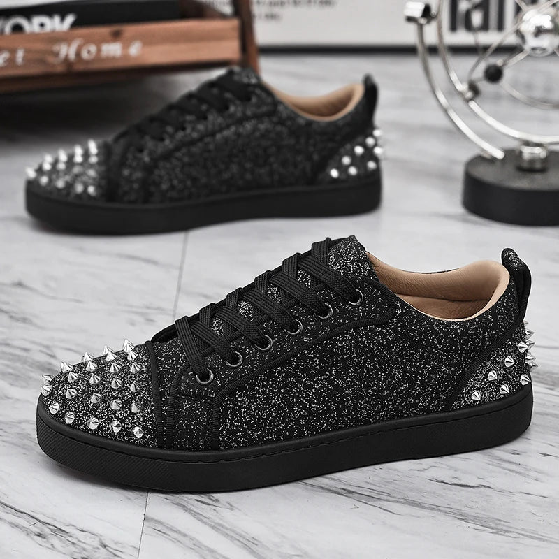 Comfortable Breathable Studded Sneakers for Men Women Casual Sports Shoes Fashion Lightweight Walking Shoes