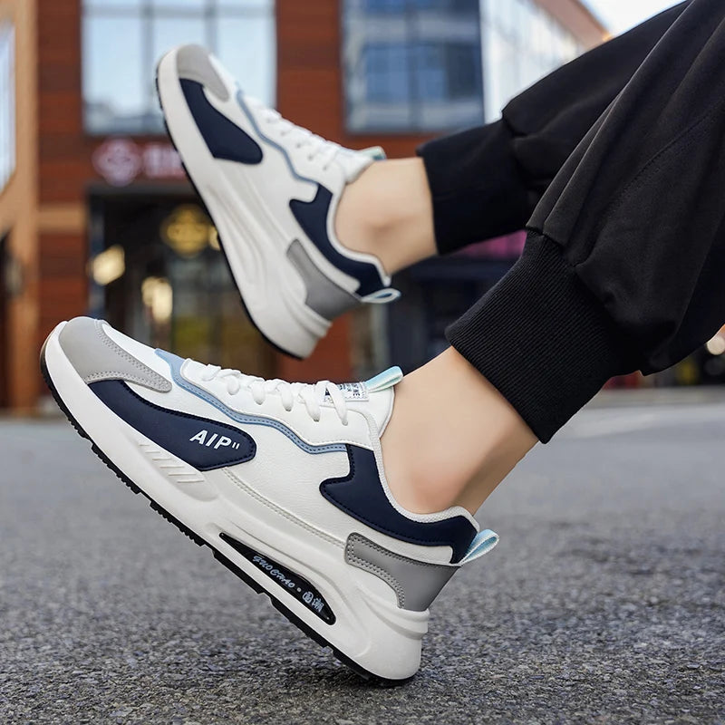 Men's Casual Four-Season Sneakers Non-Slip Soft Sole Outdoor Racing Running Shoes Breathable Fashion Student Speed Sports