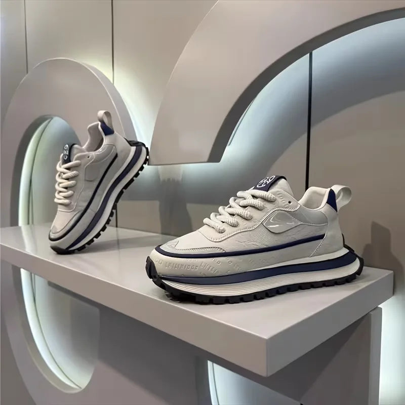 Men's Slip-Resistant Solid Color Sneakers - Low-Top Lace-Up Shoes Suitable for Casual, & Daily Wear