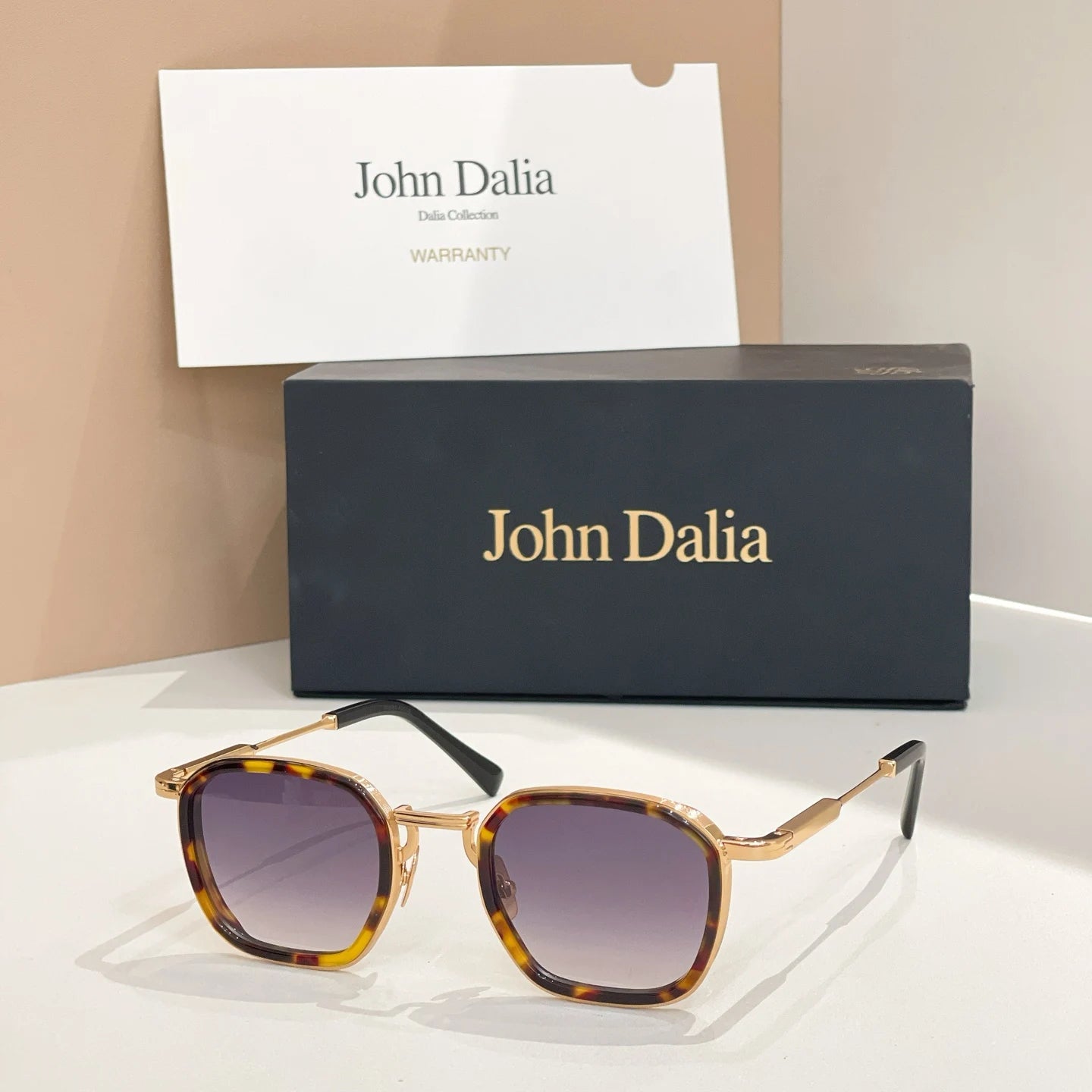 Original For JOHN DALIA JD LEO Retro High Quatity Alloy Square Sunglasses Men Women Classical Eyeglasses Luxury Gift With Box
