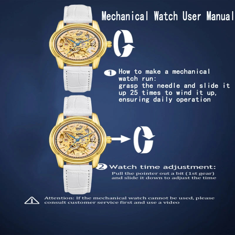 Women automatic watch fashion cute mechanical wristwatches dainty elegant waterproof luxury gifts for girlfriend watch!
