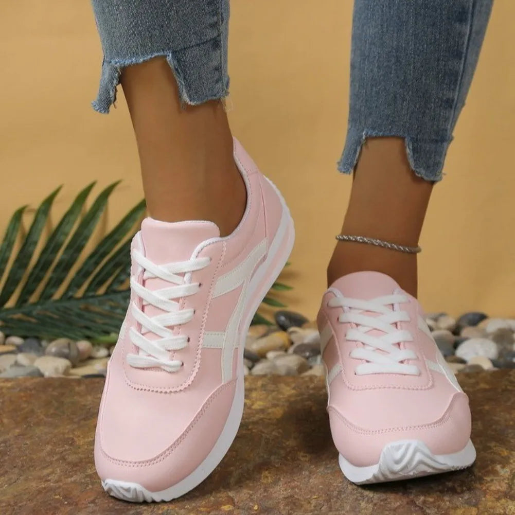 Sneakers Women New Sports Shoes Women's Small White Shoes Fashion Round Toe Lace Up Comfortable Lightweight Running Shoes