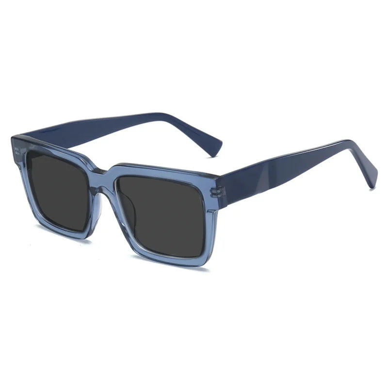 High Quality Thick Framed Acetate Fiber Myopia Sunglasses for Men and Women Luxury Square Design Driving and Fishing Sun Glasses