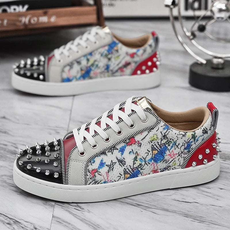 Comfortable Breathable Studded Sneakers for Men Women Casual Sports Shoes Fashion Lightweight Walking Shoes