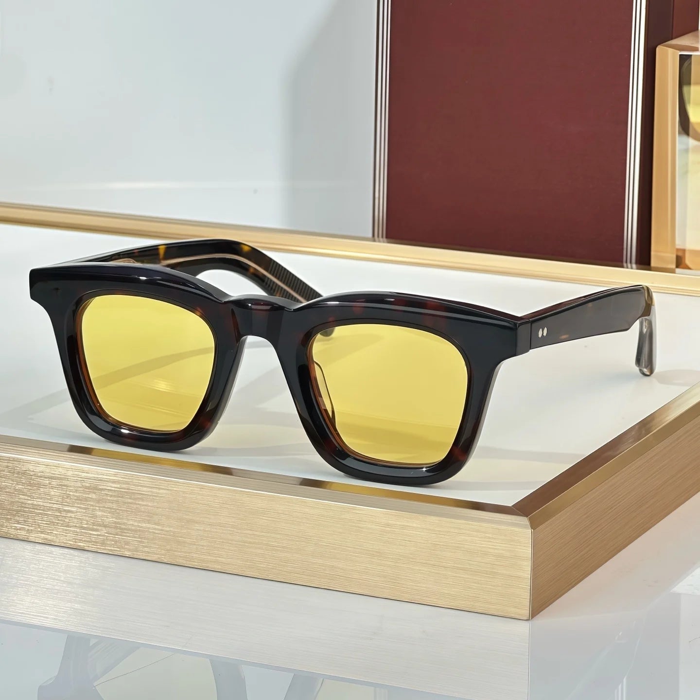 JMM LECLAIR Sunglasses Men Fashion Travel Sunglasses Square Thick Acetate Popular Luxury Brand Women's Sunglasses in Trend