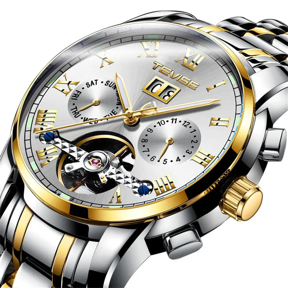 TEVISE Mechanical Watch for Man Top Brand Luxury Watch Stainles Steel Business Waterproof Luminous Wristwatch