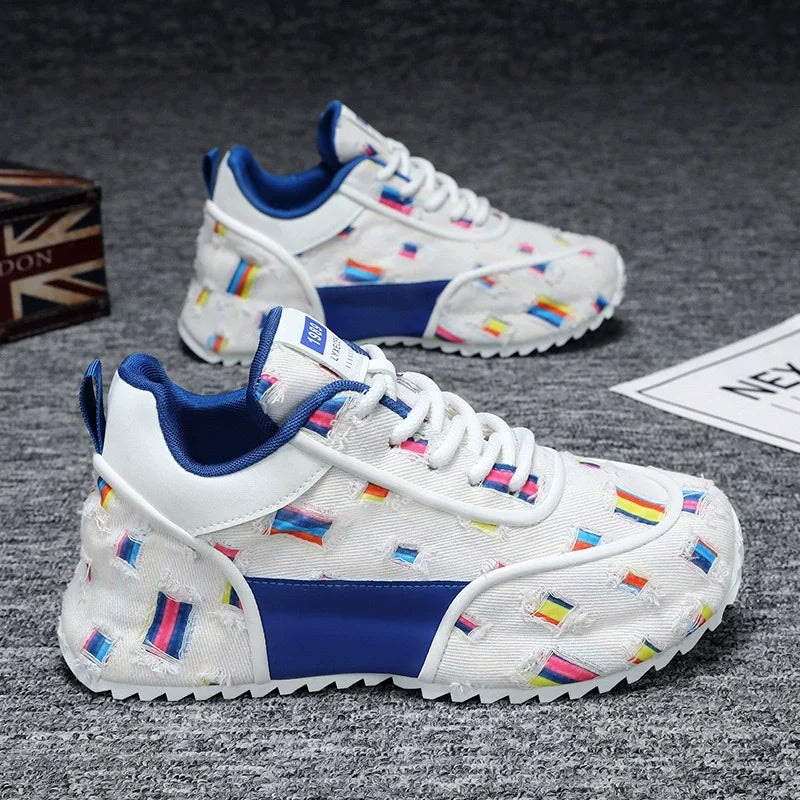 Trend New Men's Shoes Non-Slip Breathable Casual Shoes for Men Fashion Designed Personality Lace-up Comfortable Men's Sneakers