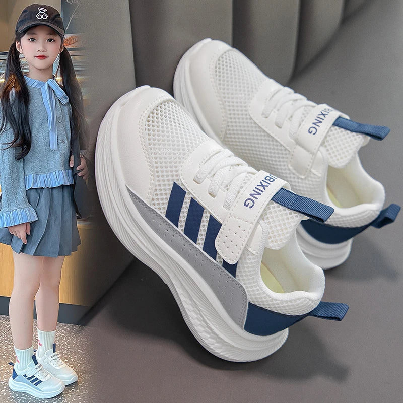 Children's Sneakers Kids Fashion Design White Non-slip Casual Shoes Boys Girls Hook Breathable Sneakers Toddler Outdoor Shoes